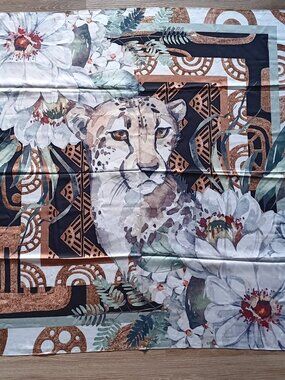 Sassy Jones Jungle Leopard Scarf, 51" x 51"